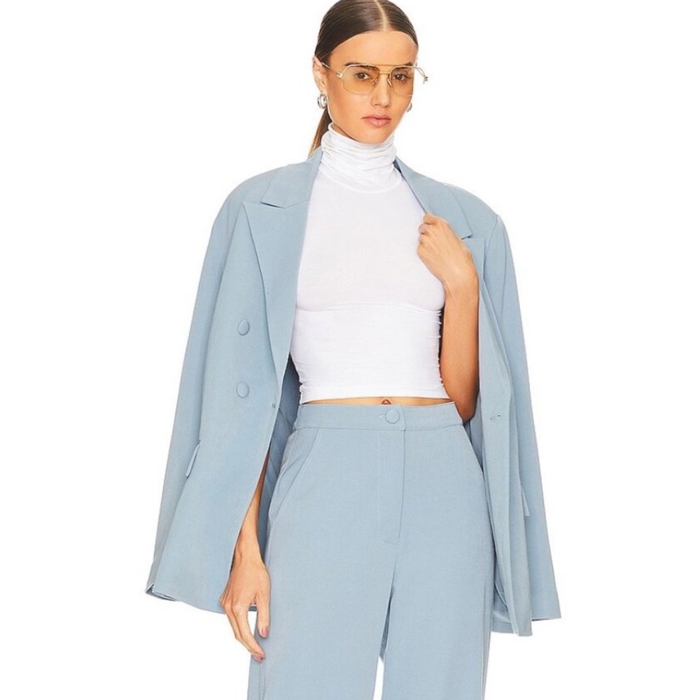 NWT- WeWoreWhat x Revolve Double Breasted Blazer Suiting Twill Storm - Picture 1 of 13
